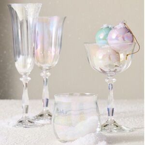 Anthropologie 24kg glaze Wine Glass New York City Nutcracker Ballet